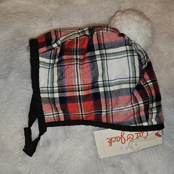 Cat & Jack Baby Plaid Trapper Sherpa Hat Size 6-12 Months - Picture 2 of 2